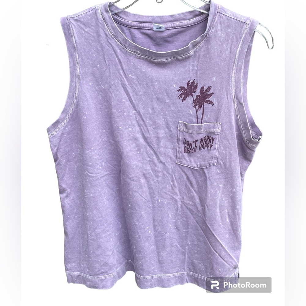 Old Navy Purple Acid Wash Dyed Sleeveless Tank Top Size: Small
